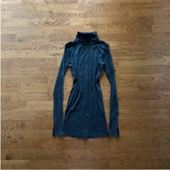 We The Free Dresses & Skirts - Free People WE the FREE Brynn Turtleneck Black Ribbed Mini Dress XS T-Shirt Long